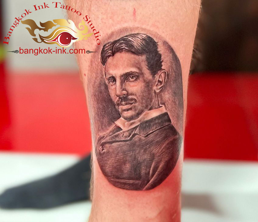Nikola Tesla Tattoo Portrait
