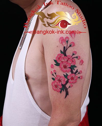 Pink Blossom Flower Tree Tattoo